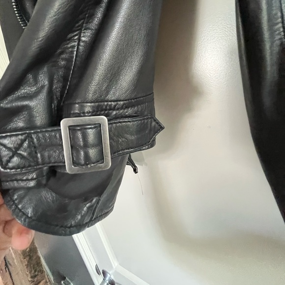 Alice + Olivia “Gamma" Embroidered Lambskin Leather Biker Jacket "Loving You" - Picture 12 of 14